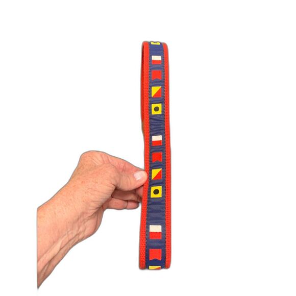 Mens Teens Leather Man LTD Belt Nautical Code Flag Leather Fabric Canvas Size 28 - Picture 3 of 12